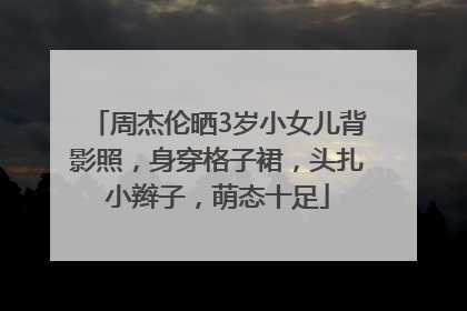 周杰伦晒3岁小女儿背影照，身穿格子裙，头扎小辫子，萌态十足