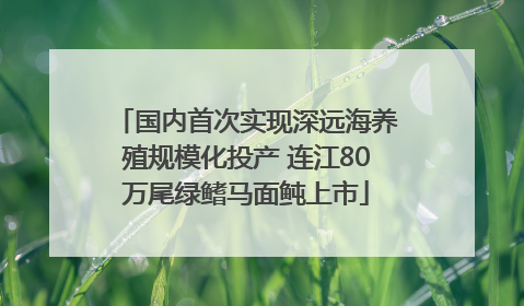 国内首次实现深远海养殖规模化投产 连江80万尾绿鳍马面鲀上市