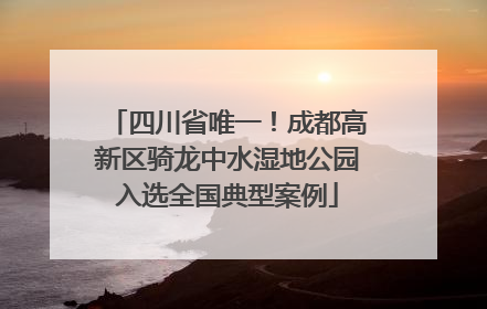 四川省唯一！成都高新区骑龙中水湿地公园入选全国典型案例