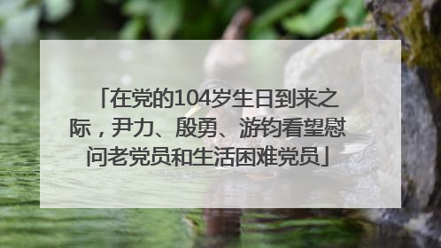 在党的104岁生日到来之际，尹力、殷勇、游钧看望慰问老党员和生活困难党员