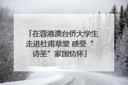 在蓉港澳台侨大学生走进杜甫草堂 感受“诗圣”家国情怀