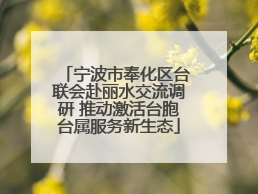 宁波市奉化区台联会赴丽水交流调研 推动激活台胞台属服务新生态