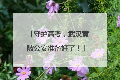 守护高考，武汉黄陂公安准备好了！