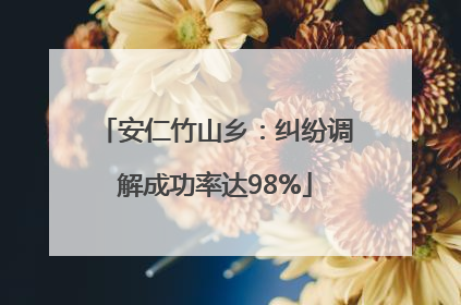 安仁竹山乡：纠纷调解成功率达98%