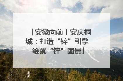 安徽向前丨安庆桐城：打造“锌”引擎 绘就“锌”图景