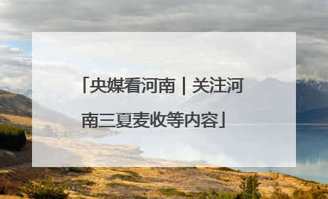 央媒看河南｜关注河南三夏麦收等内容