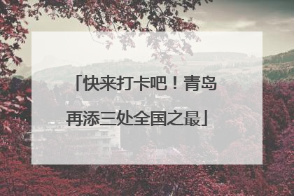 快来打卡吧！青岛再添三处全国之最