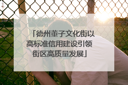 德州董子文化街以高标准信用建设引领街区高质量发展