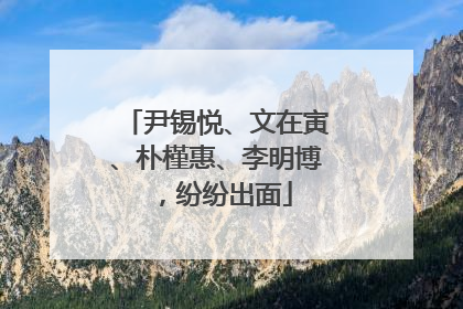 尹锡悦、文在寅、朴槿惠、李明博，纷纷出面