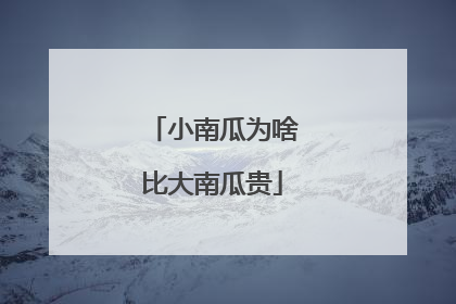 小南瓜为啥比大南瓜贵