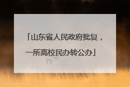 山东省人民政府批复，一所高校民办转公办