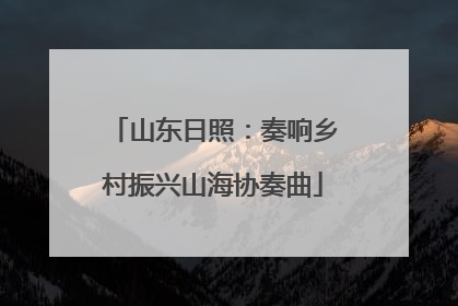 山东日照：奏响乡村振兴山海协奏曲