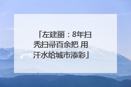 左建丽：8年扫秃扫帚百余把 用汗水给城市添彩