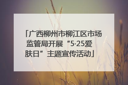 广西柳州市柳江区市场监管局开展“5·25爱肤日”主题宣传活动