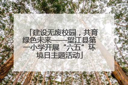 建设无废校园，共育绿色未来——望江县第一小学开展“六五”环境日主题活动