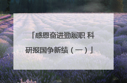 感恩奋进勤履职 科研报国争新绩（一）