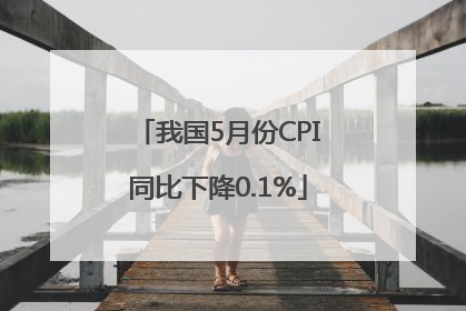 我国5月份CPI同比下降0.1%