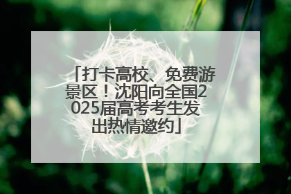 打卡高校、免费游景区！沈阳向全国2025届高考考生发出热情邀约