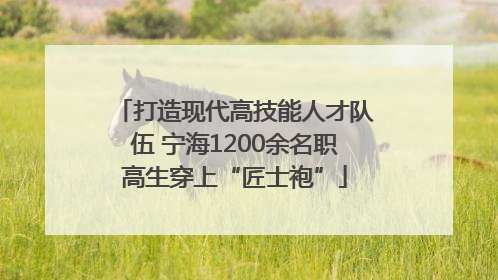 打造现代高技能人才队伍 宁海1200余名职高生穿上“匠士袍”