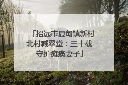 招远市夏甸镇新村北村臧翠堂：三十载守护瘫痪妻子