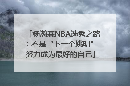 杨瀚森NBA选秀之路：不是“下一个姚明” 努力成为最好的自己