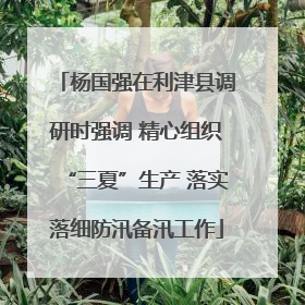 杨国强在利津县调研时强调 精心组织“三夏”生产 落实落细防汛备汛工作