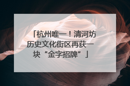 杭州唯一！清河坊历史文化街区再获一块“金字招牌”