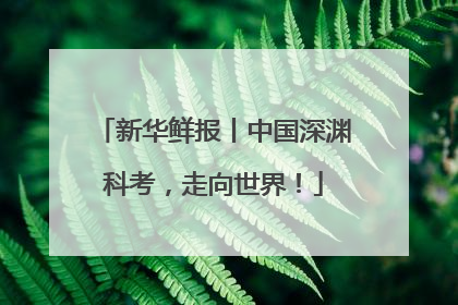 新华鲜报丨中国深渊科考，走向世界！