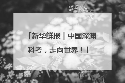 新华鲜报｜中国深渊科考，走向世界！