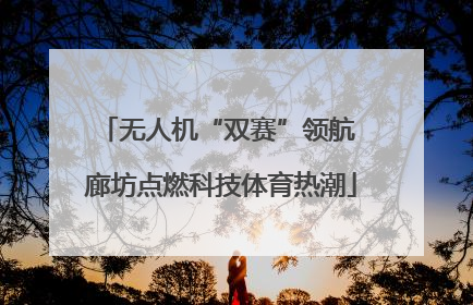 无人机“双赛”领航 廊坊点燃科技体育热潮