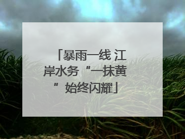 暴雨一线 江岸水务“一抹黄”始终闪耀