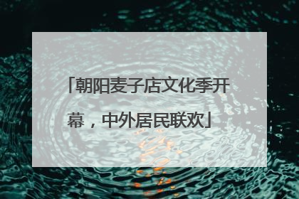 朝阳麦子店文化季开幕，中外居民联欢