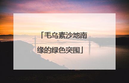 毛乌素沙地南缘的绿色突围
