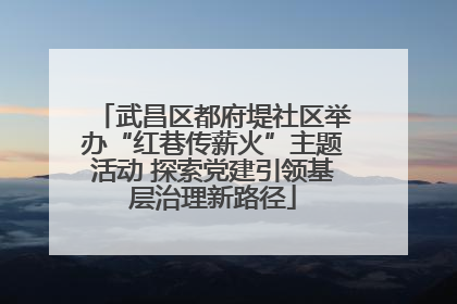 武昌区都府堤社区举办“红巷传薪火”主题活动 探索党建引领基层治理新路径