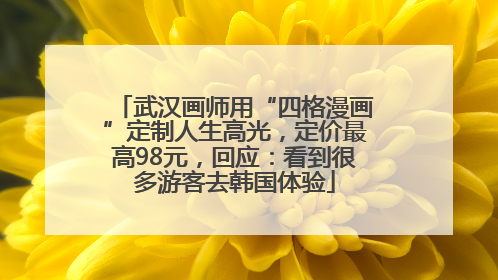 武汉画师用“四格漫画”定制人生高光，定价最高98元，回应：看到很多游客去韩国体验