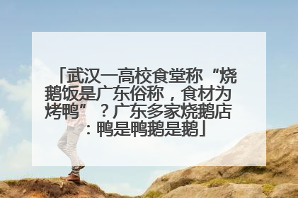 武汉一高校食堂称“烧鹅饭是广东俗称，食材为烤鸭”？广东多家烧鹅店：鸭是鸭鹅是鹅