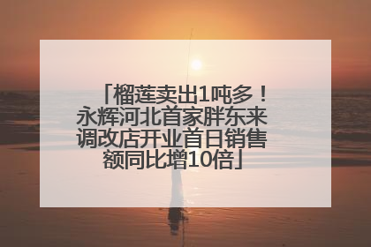 榴莲卖出1吨多！永辉河北首家胖东来调改店开业首日销售额同比增10倍