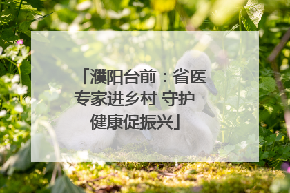 濮阳台前：省医专家进乡村 守护健康促振兴