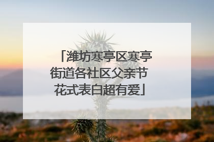 潍坊寒亭区寒亭街道各社区父亲节花式表白超有爱