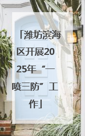 潍坊滨海区开展2025年“一喷三防”工作