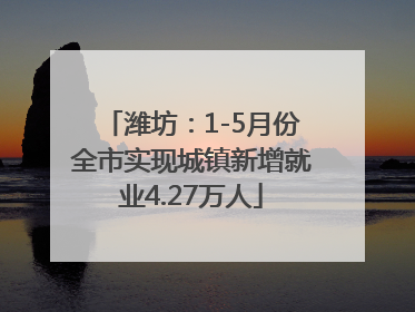 潍坊：1-5月份全市实现城镇新增就业4.27万人