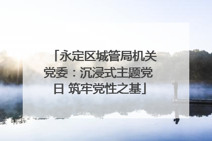 永定区城管局机关党委：沉浸式主题党日 筑牢党性之基