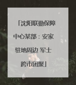 沈阳联勤保障中心某部：安家驻地周边 军士跨市团聚