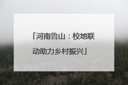 河南鲁山：校地联动助力乡村振兴