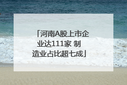 河南A股上市企业达111家 制造业占比超七成