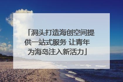 洞头打造海创空间提供一站式服务 让青年为海岛注入新活力