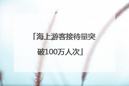 海上游客接待量突破100万人次