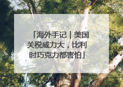 海外手记｜美国关税威力大，比利时巧克力都害怕