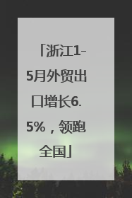浙江1-5月外贸出口增长6.5%，领跑全国