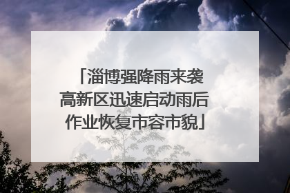 淄博强降雨来袭 高新区迅速启动雨后作业恢复市容市貌